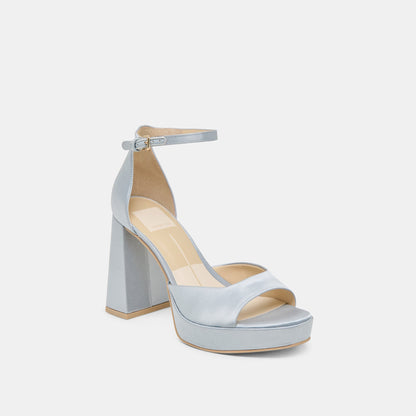 PANDRO HEELS LIGHT BLUE SATIN | Dolce Vita