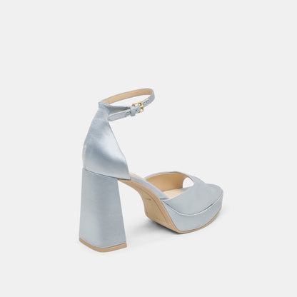 PANDRO HEELS LIGHT BLUE SATIN | Dolce Vita
