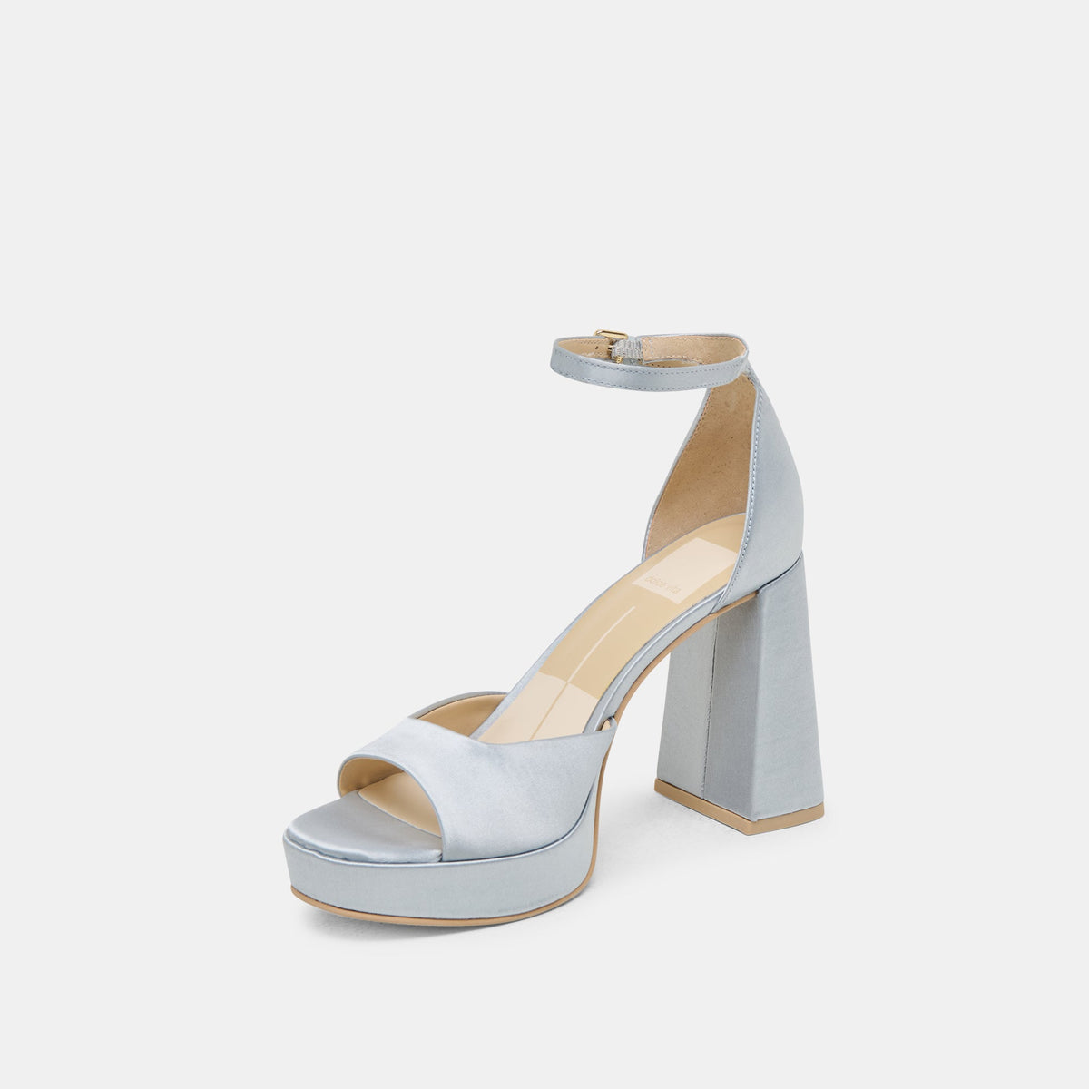 PANDRO HEELS LIGHT BLUE SATIN | Dolce Vita