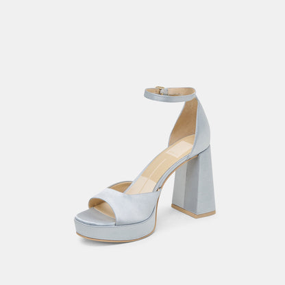 PANDRO HEELS LIGHT BLUE SATIN | Dolce Vita