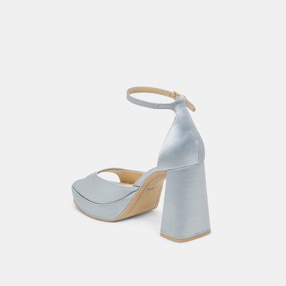 PANDRO HEELS LIGHT BLUE SATIN | Dolce Vita