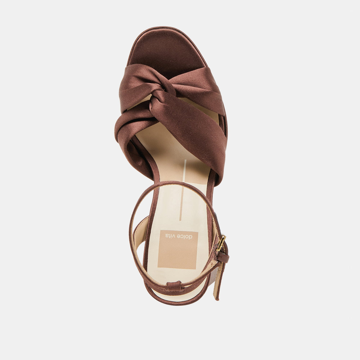PARLO HEELS MID BROWN SATIN | Dolce Vita