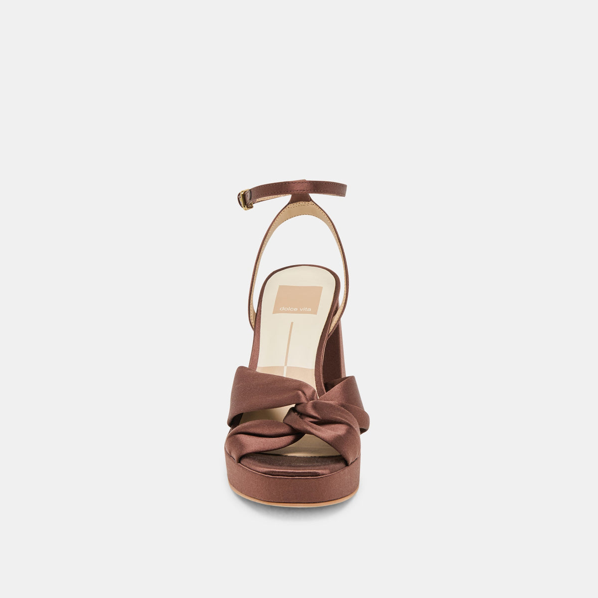PARLO HEELS MID BROWN SATIN | Dolce Vita
