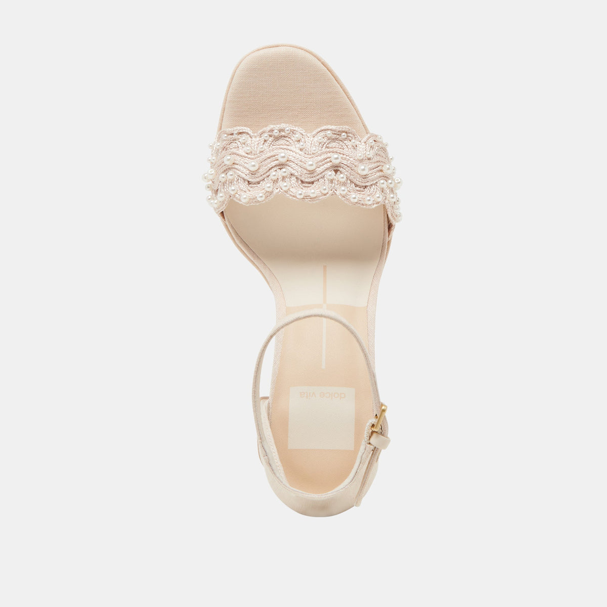 PELTIN PEARL HEELS VANILLA WOVEN RAFFIA | Dolce Vita