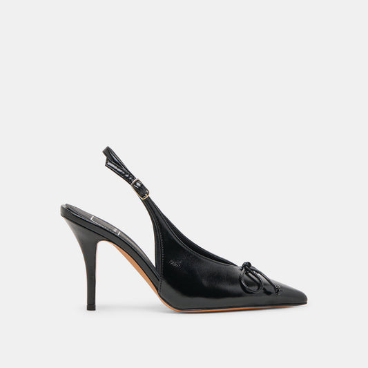 GEENA HEELS BLACK LEATHER | Dolce Vita