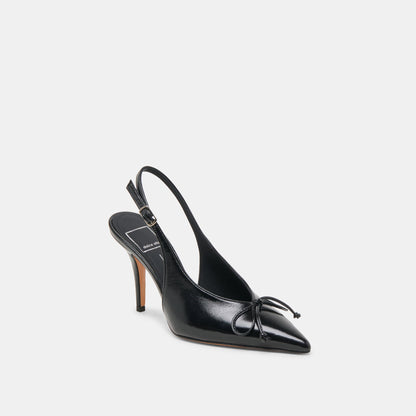 GEENA HEELS BLACK LEATHER | Dolce Vita
