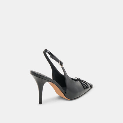 GEENA HEELS BLACK LEATHER | Dolce Vita