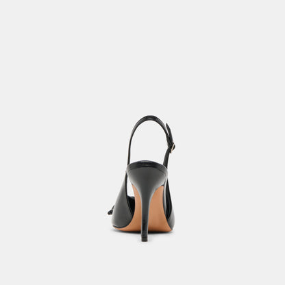 GEENA HEELS BLACK LEATHER | Dolce Vita