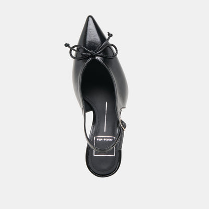 GEENA HEELS BLACK LEATHER | Dolce Vita