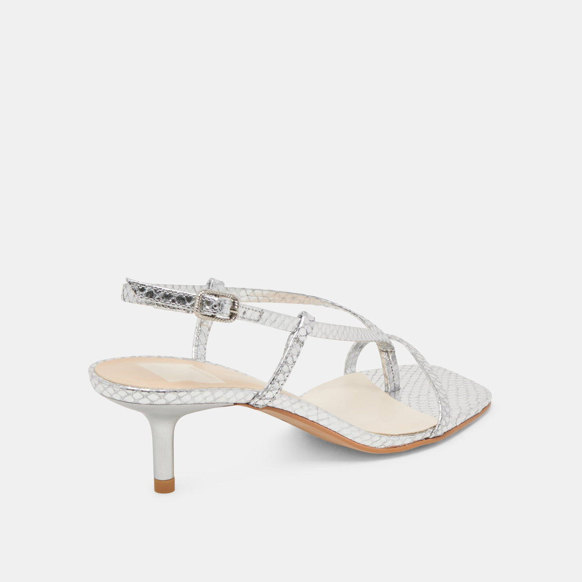 LAURY HEELS SILVER EMBOSSED LEATHER | Dolce Vita