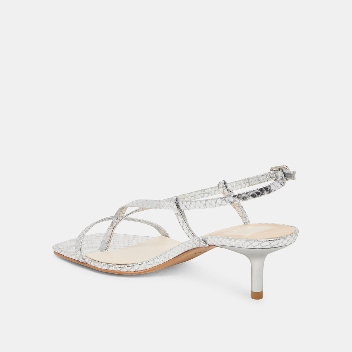 LAURY HEELS SILVER EMBOSSED LEATHER | Dolce Vita