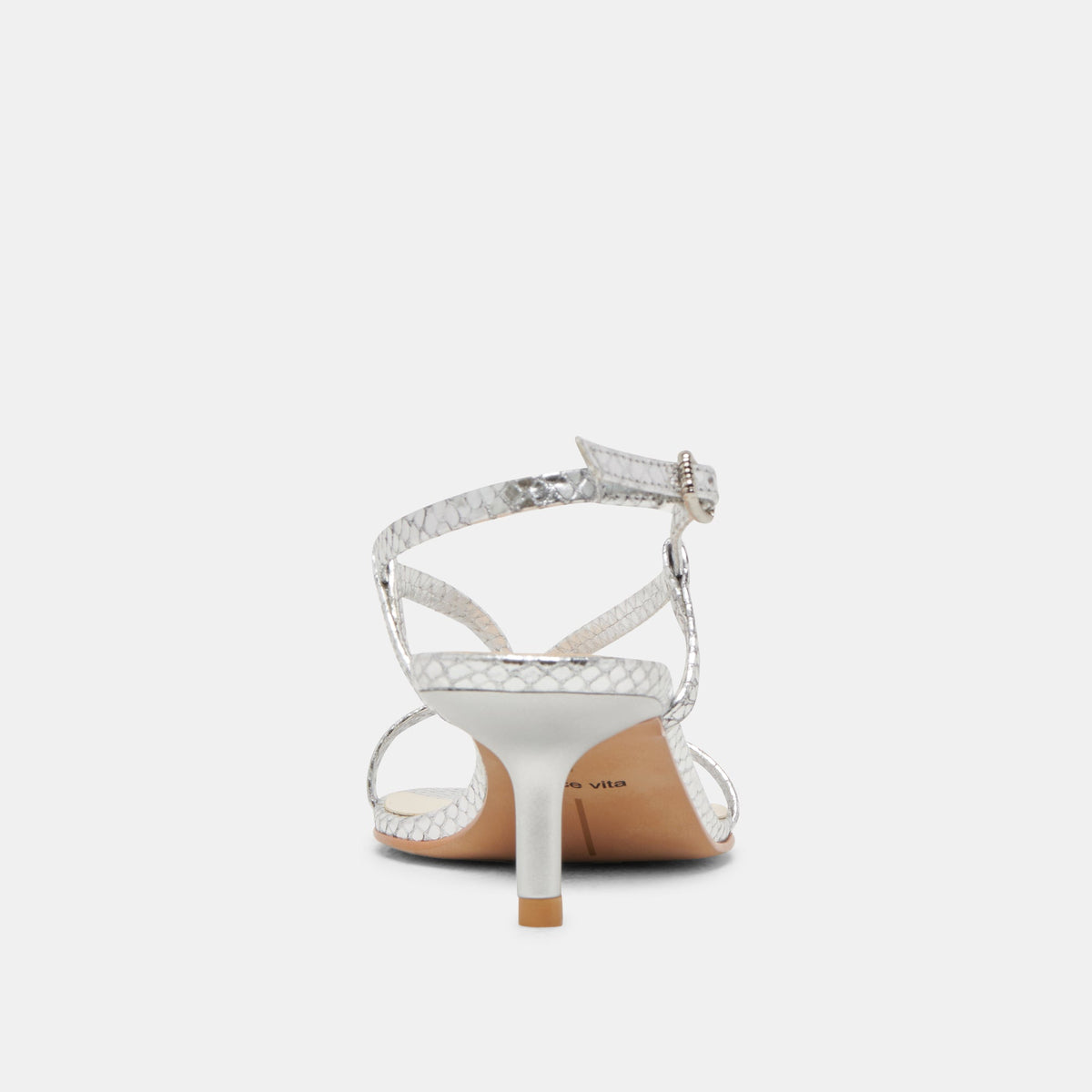 LAURY HEELS SILVER EMBOSSED LEATHER | Dolce Vita