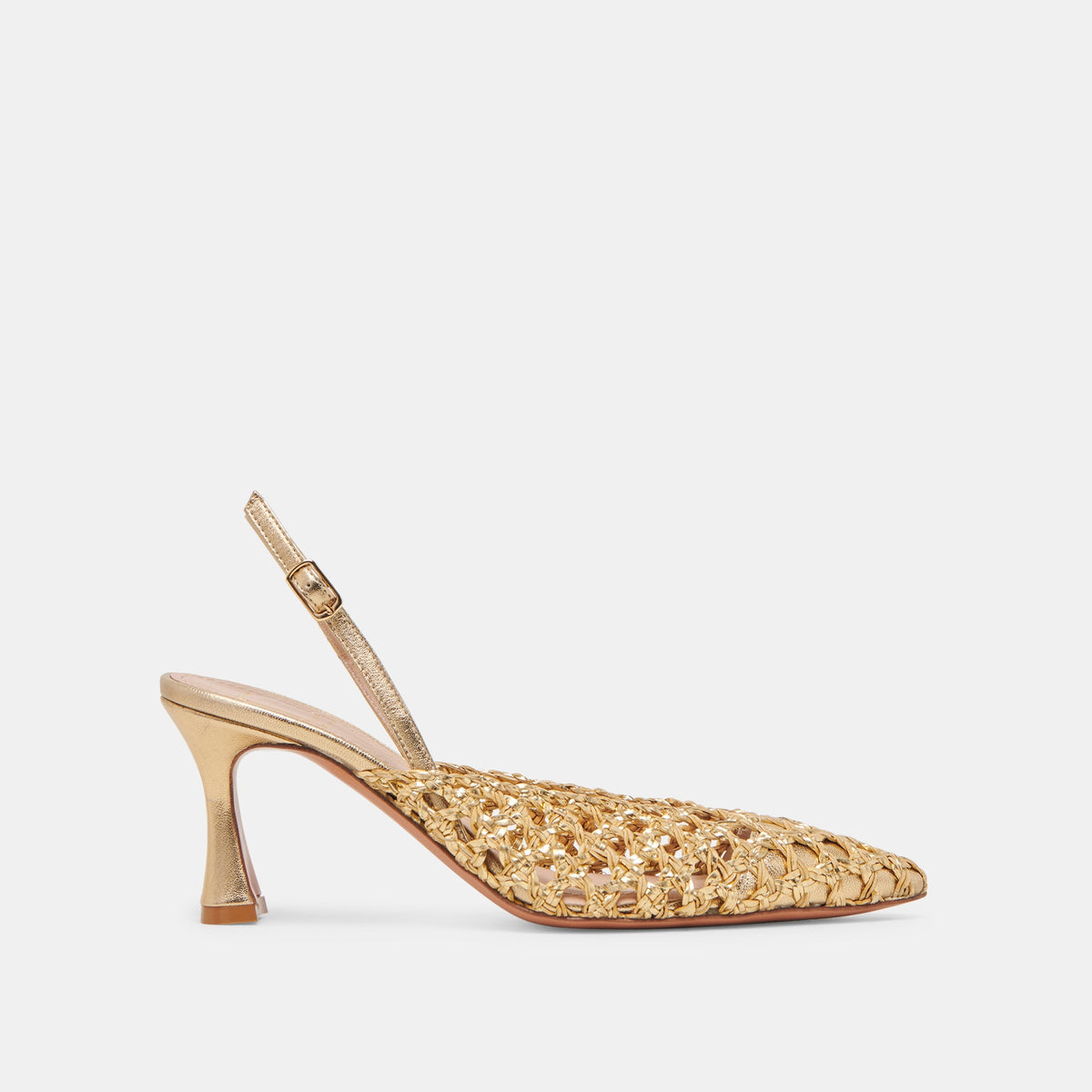 GLORIA HEELS GOLD WOVEN | Dolce Vita