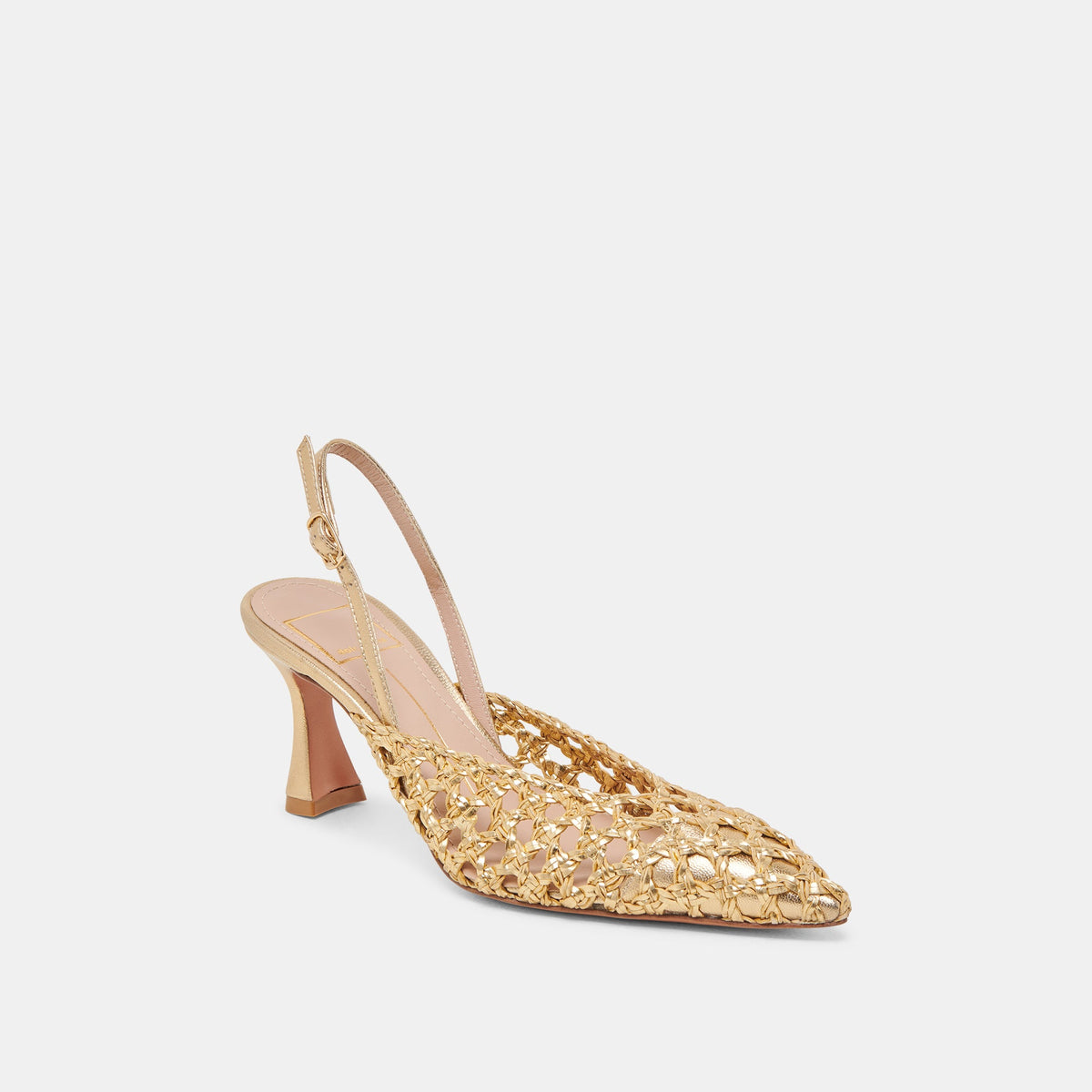 GLORIA HEELS GOLD WOVEN | Dolce Vita