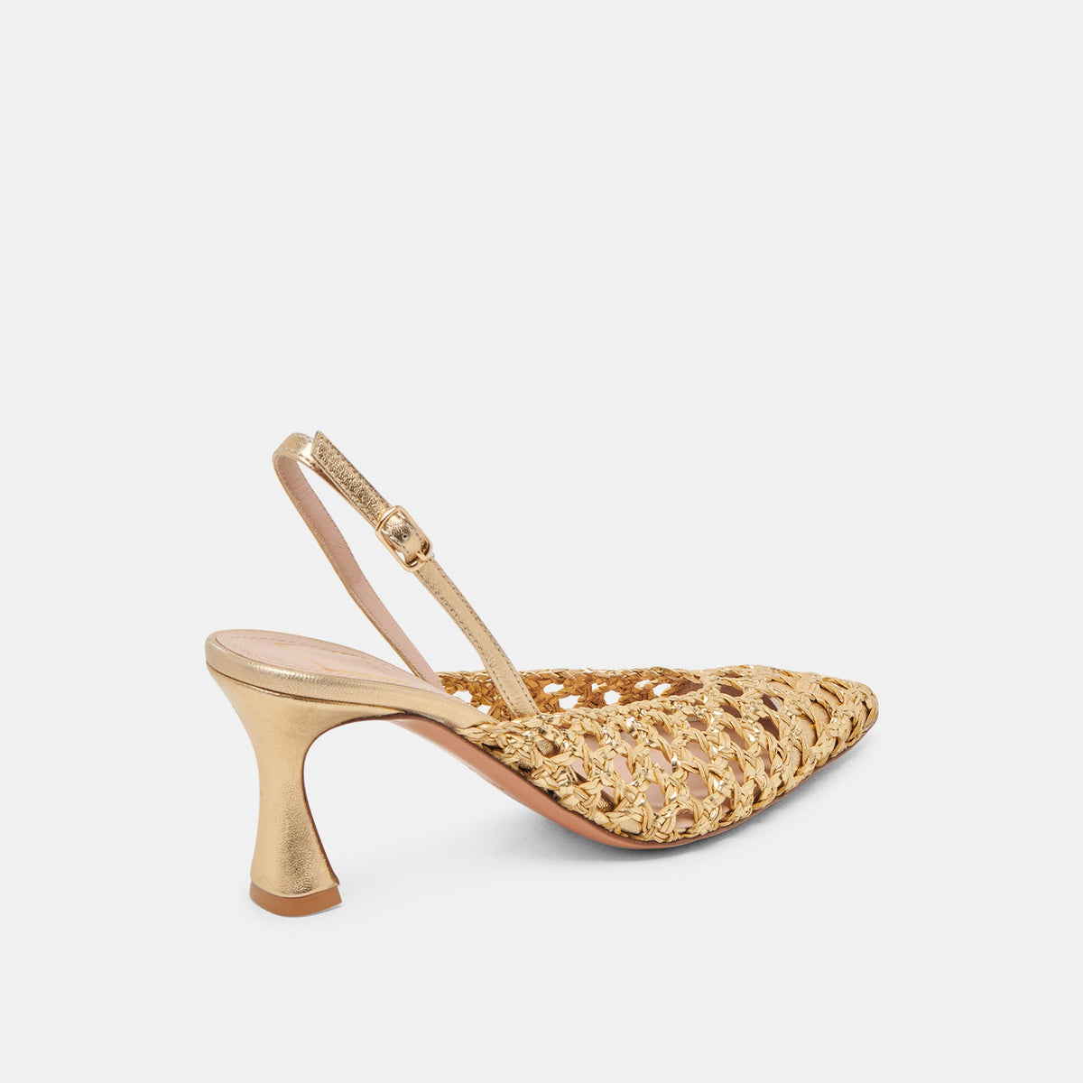 GLORIA HEELS GOLD WOVEN | Dolce Vita