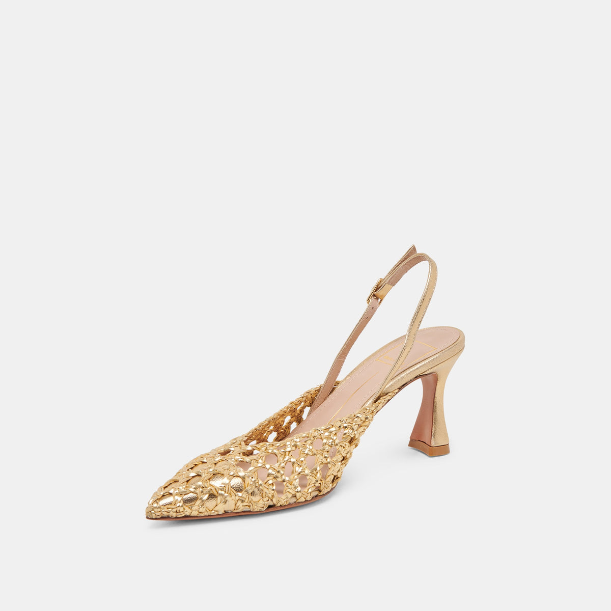 GLORIA HEELS GOLD WOVEN | Dolce Vita