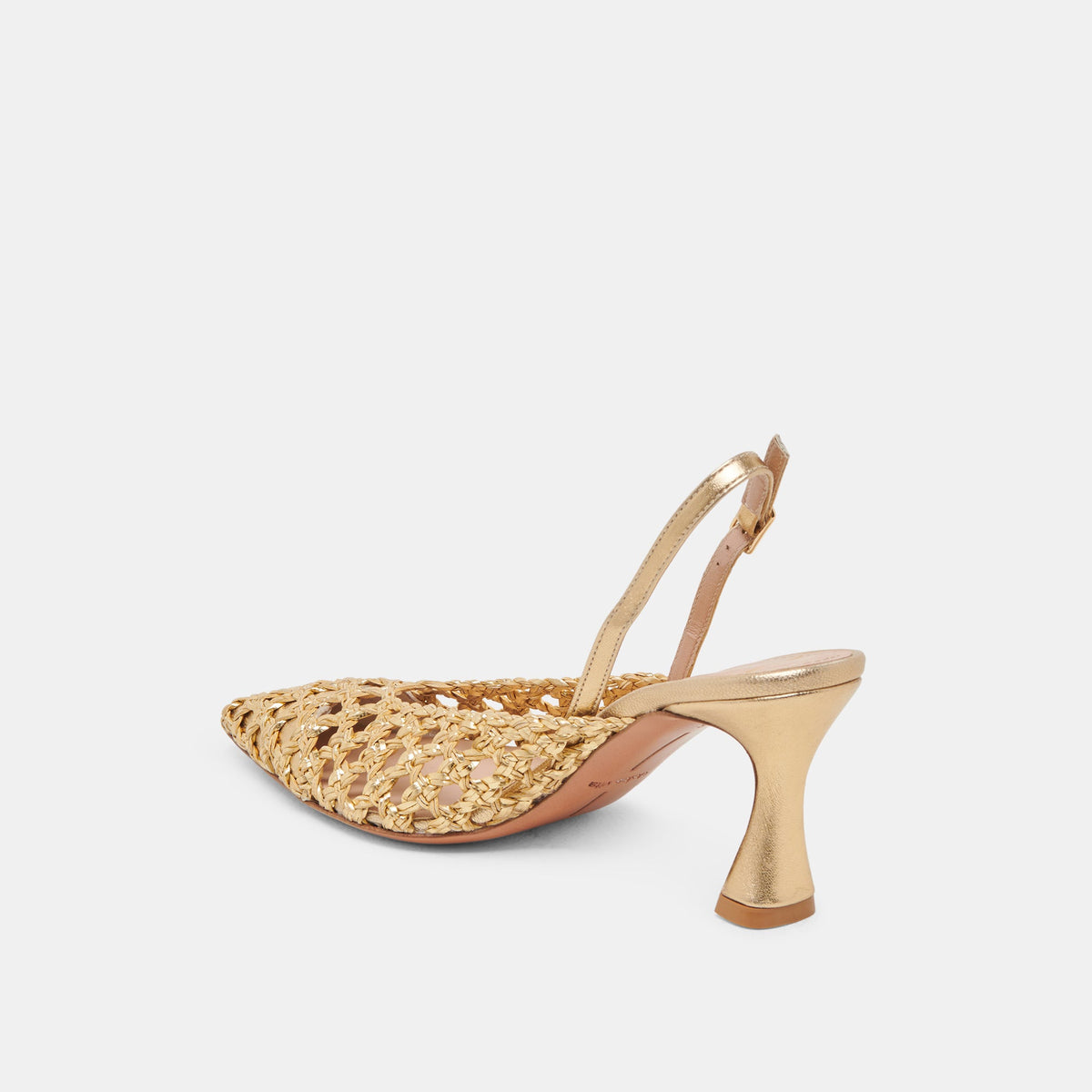 GLORIA HEELS GOLD WOVEN | Dolce Vita