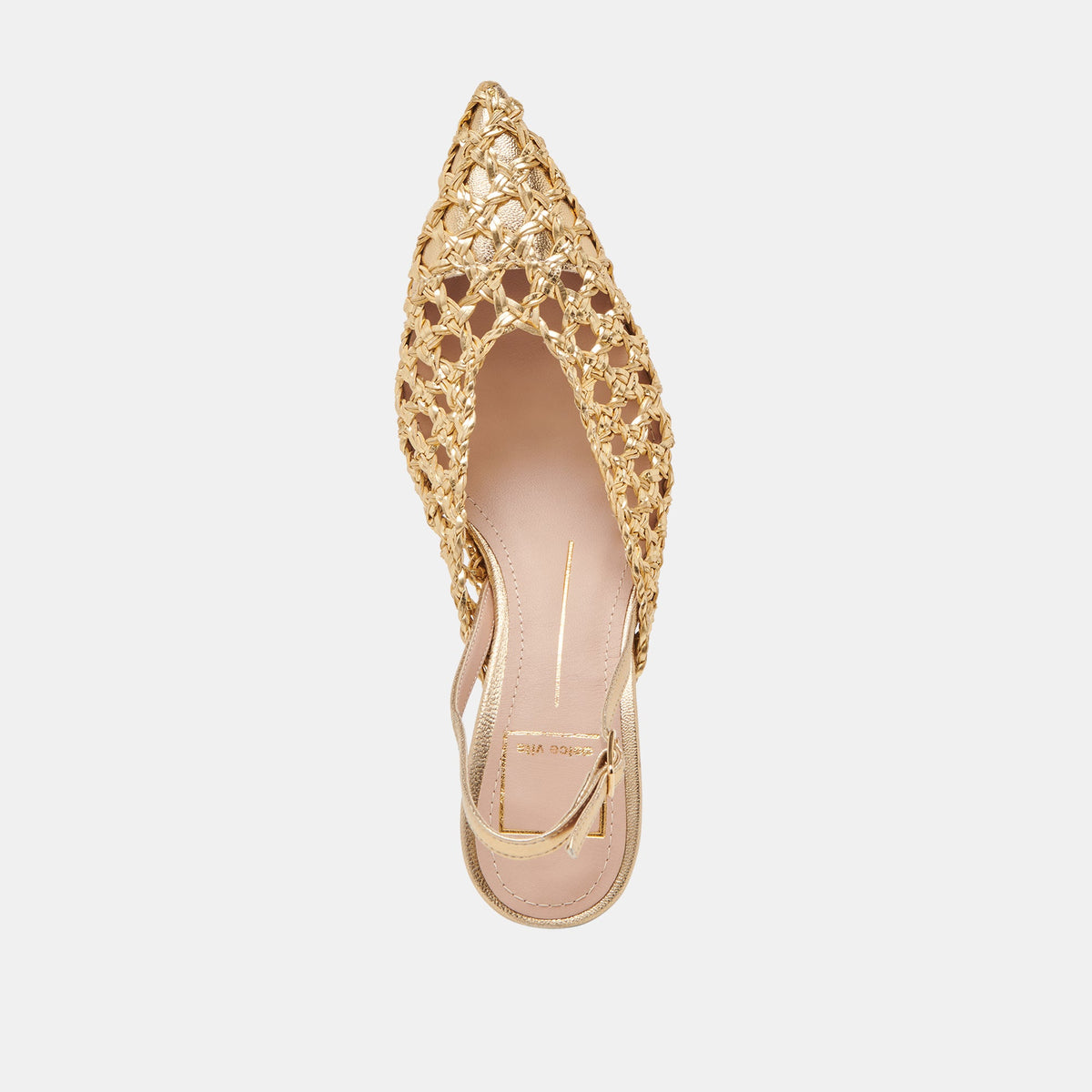 GLORIA HEELS GOLD WOVEN | Dolce Vita