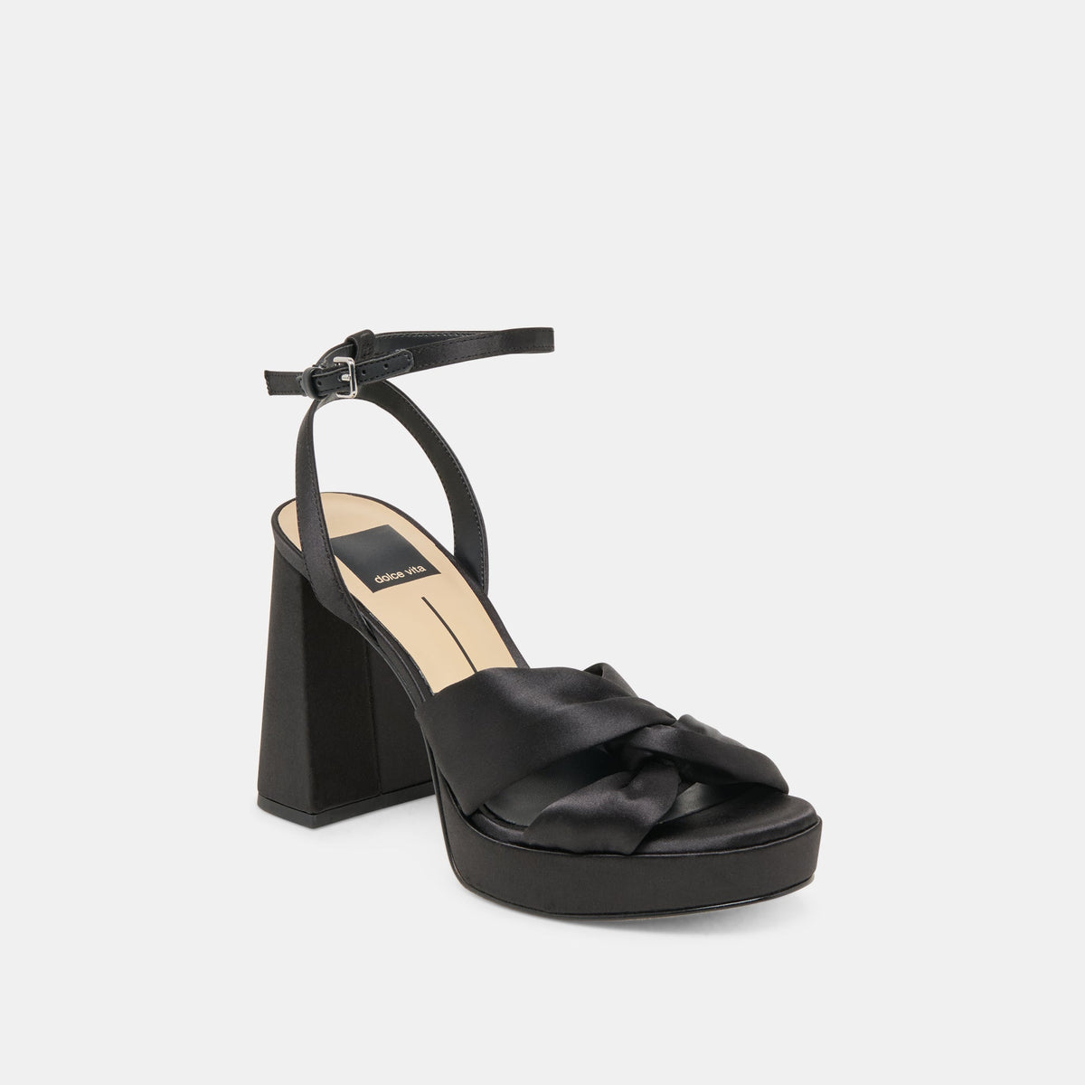 PARLO HEELS ONYX SATIN | Dolce Vita