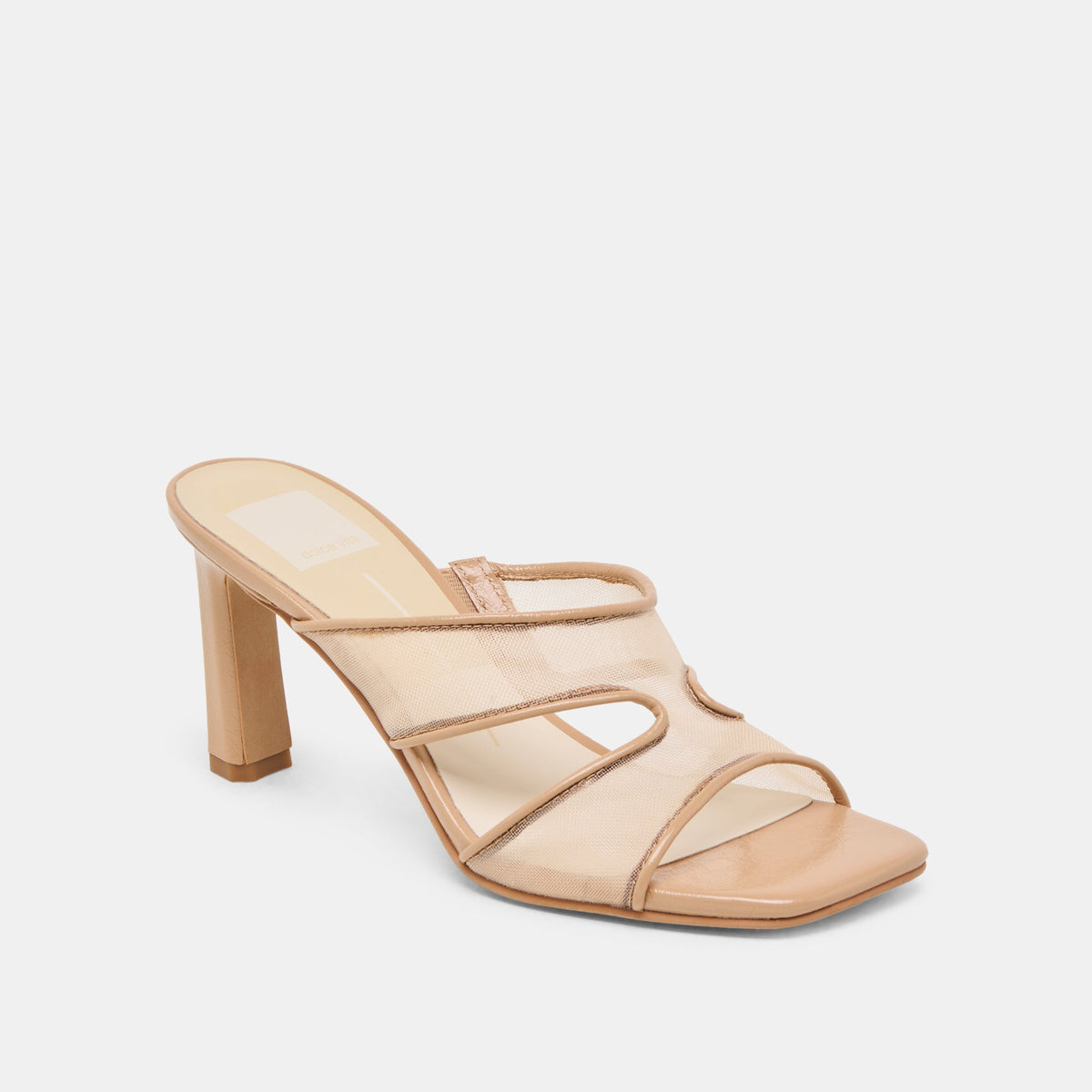 Gitel Wide Light Tan Mesh Heels | Dolce Vita