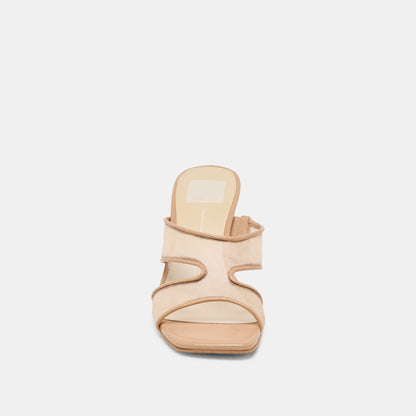Gitel Wide Light Tan Mesh Heels | Dolce Vita