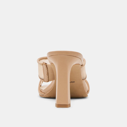 Gitel Wide Light Tan Mesh Heels | Dolce Vita