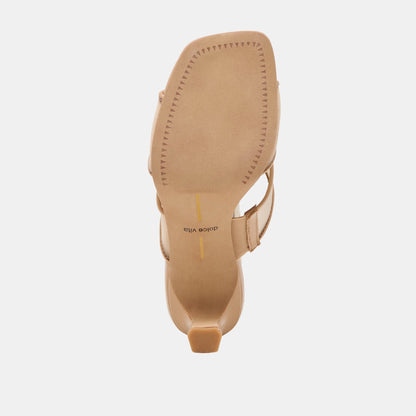Gitel Wide Light Tan Mesh Heels | Dolce Vita