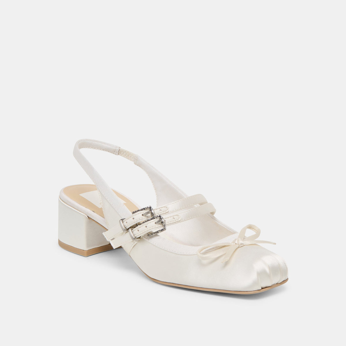 Loris True White Satin Heels | Dolce Vita