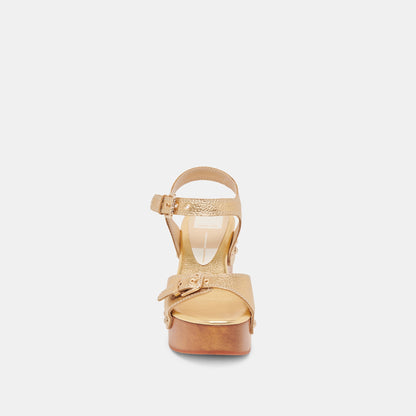 YANDY HEELS GOLD LEATHER | Dolce Vita