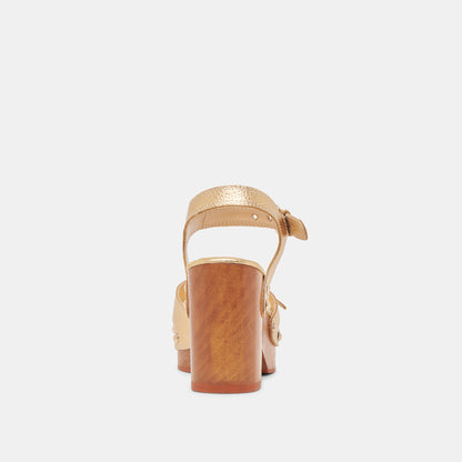YANDY HEELS GOLD LEATHER | Dolce Vita