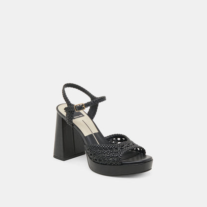 PEYTEN WIDE HEELS BLACK WOVEN STELLA | Dolce Vita