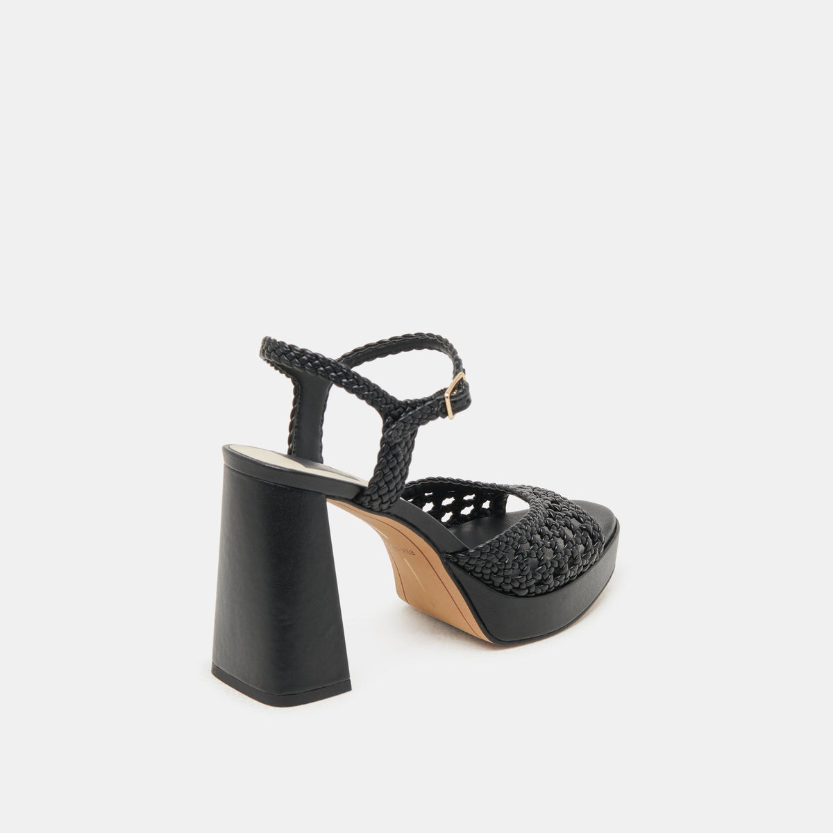 PEYTEN WIDE HEELS BLACK WOVEN STELLA | Dolce Vita