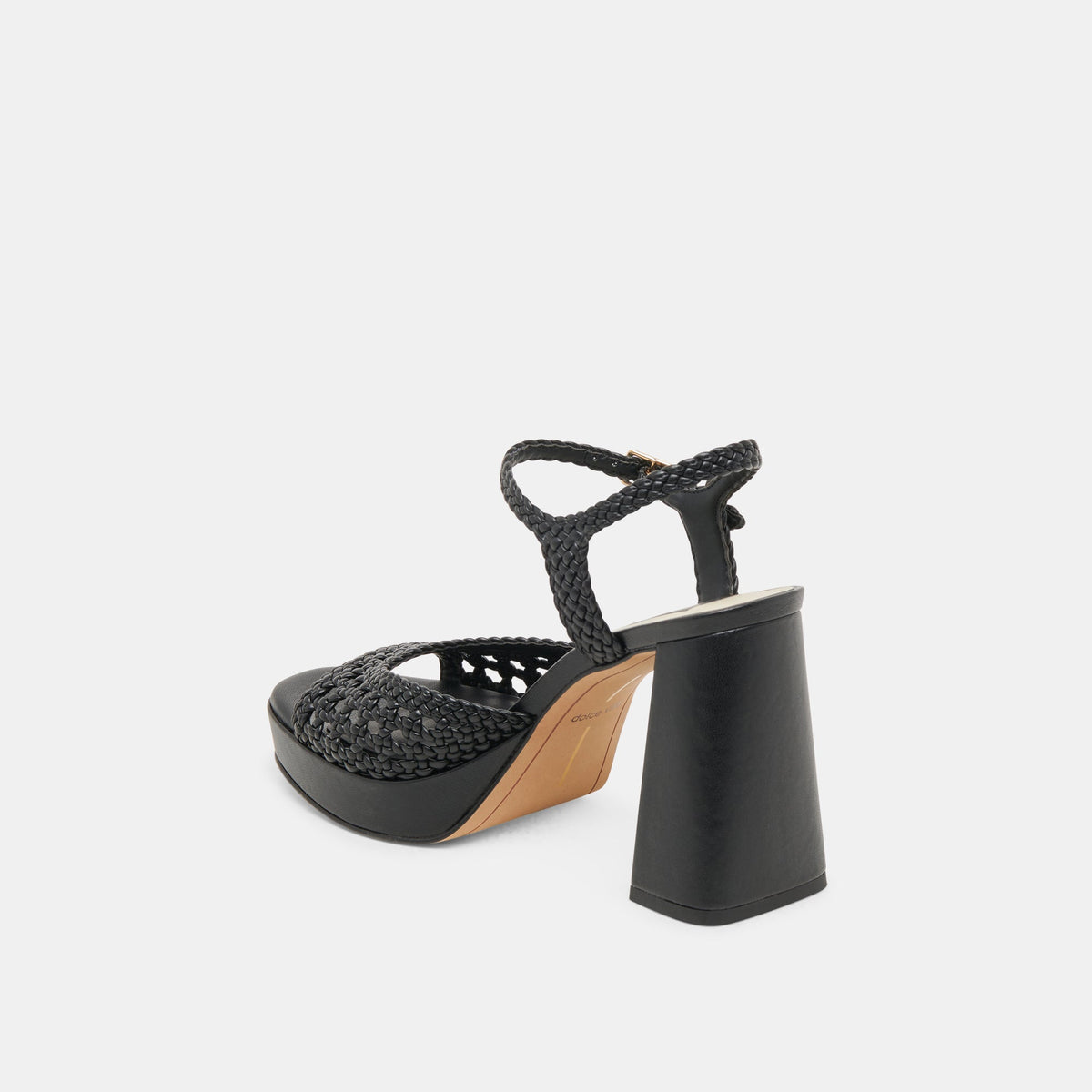 PEYTEN WIDE HEELS BLACK WOVEN STELLA | Dolce Vita