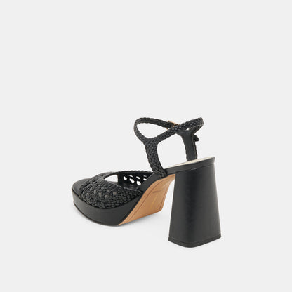 PEYTEN WIDE HEELS BLACK WOVEN STELLA | Dolce Vita