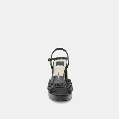 PEYTEN WIDE HEELS BLACK WOVEN STELLA | Dolce Vita