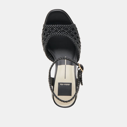 PEYTEN WIDE HEELS BLACK WOVEN STELLA | Dolce Vita