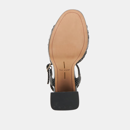 PEYTEN WIDE HEELS BLACK WOVEN STELLA | Dolce Vita
