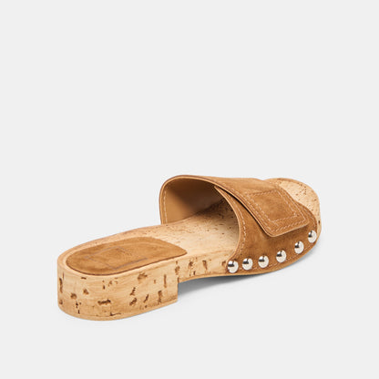 Sandy Chestnut Suede Sandals | Dolce Vita