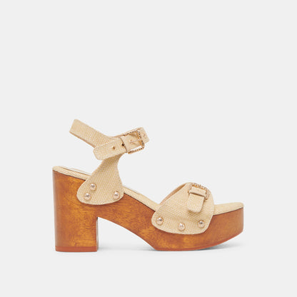 YANDY HEELS LT NATURAL RAFFIA | Dolce Vita