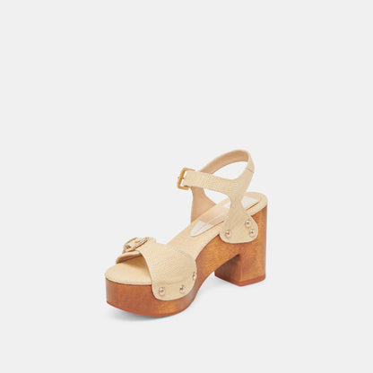 YANDY HEELS LT NATURAL RAFFIA | Dolce Vita