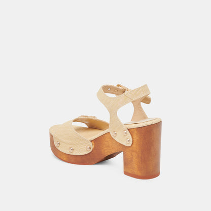YANDY HEELS LT NATURAL RAFFIA | Dolce Vita