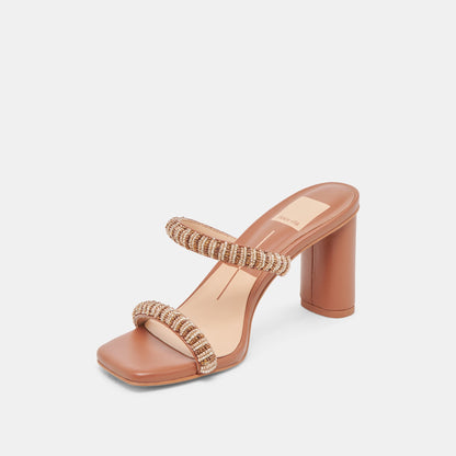 NOLAH HEELS TAN MULTI BEADS | Dolce Vita