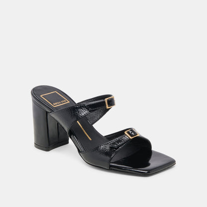 SHANE HEELS MIDNIGHT CRINKLE PATENT | Dolce Vita