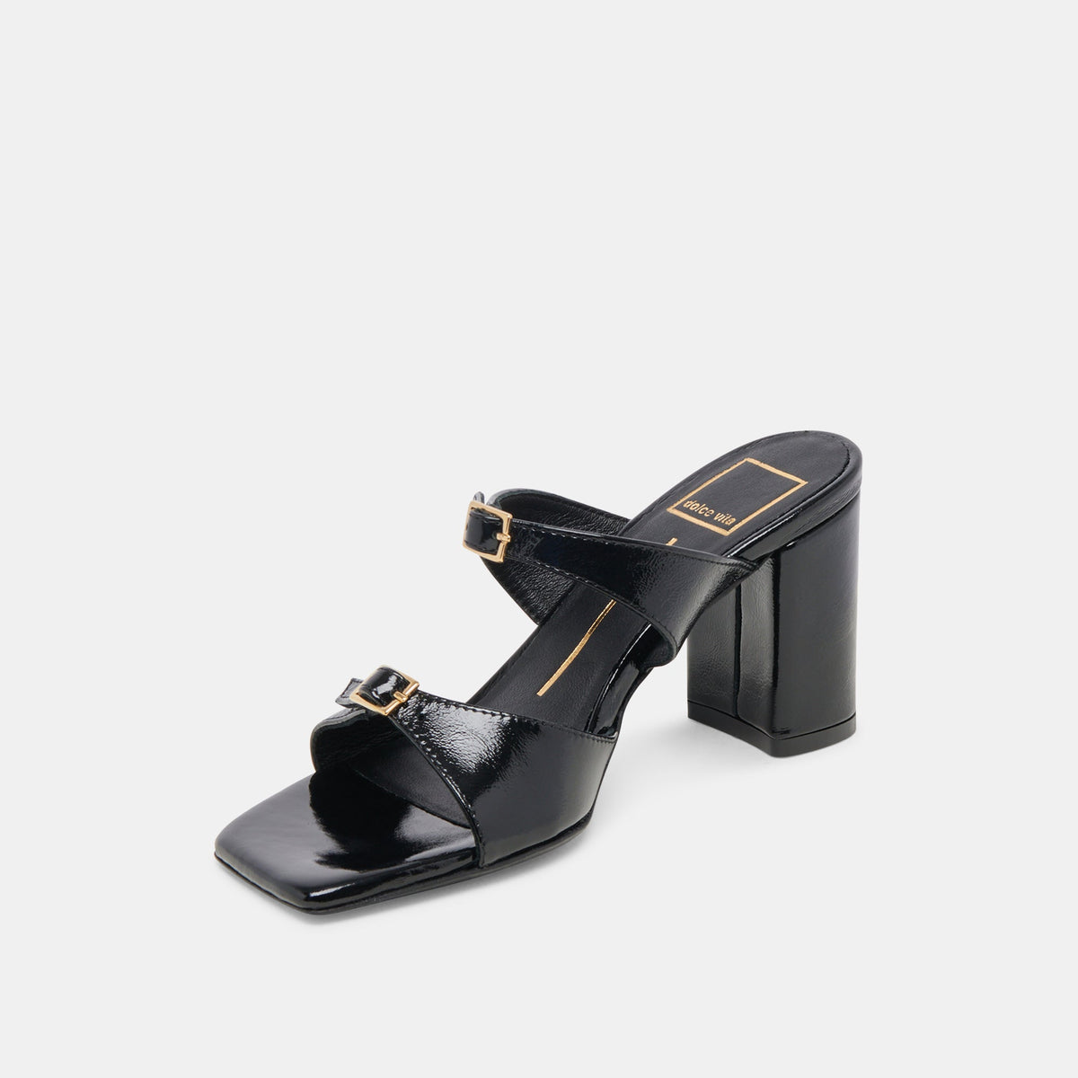 SHANE HEELS MIDNIGHT CRINKLE PATENT | Dolce Vita