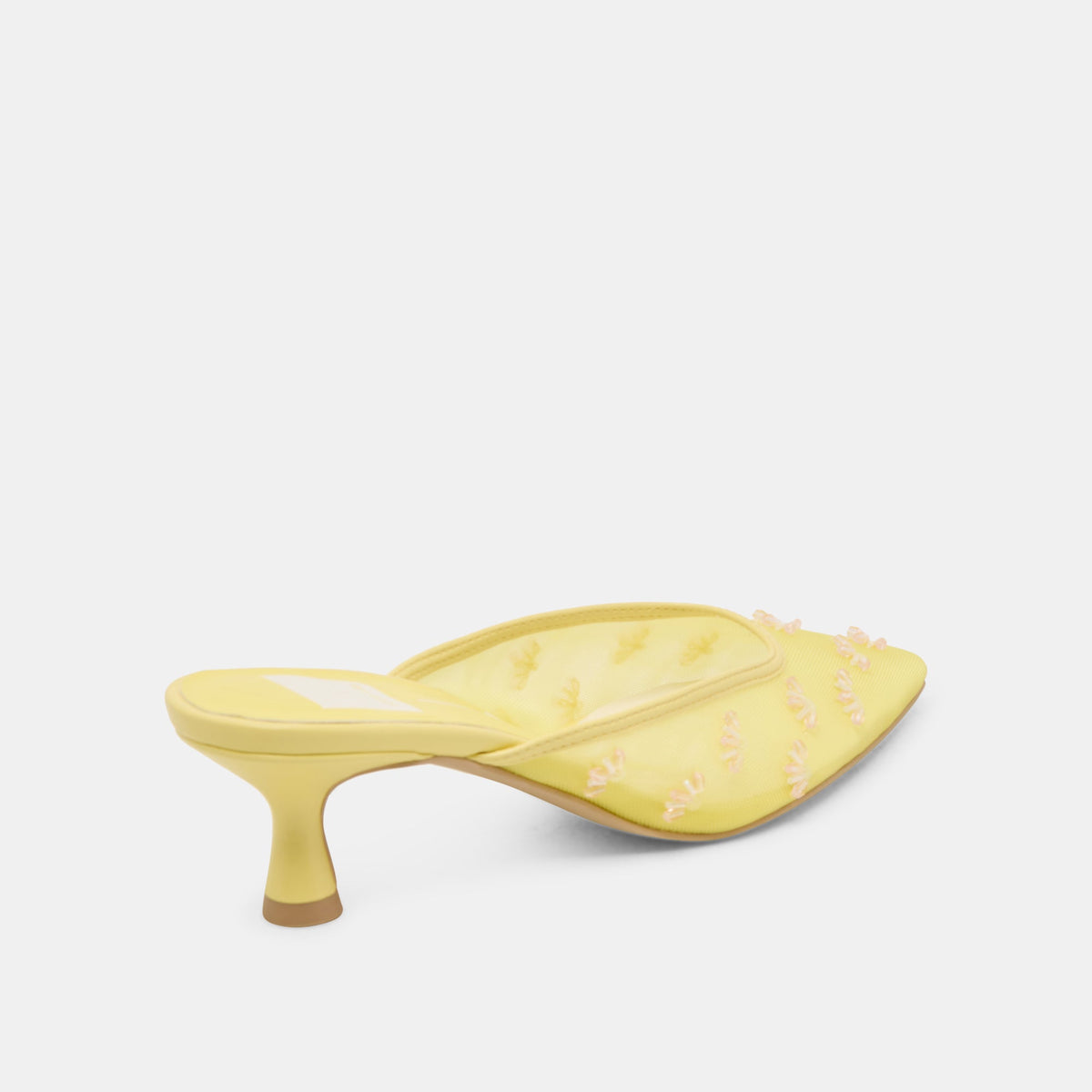 CLARA WIDE HEELS LEMON MESH | Dolce Vita