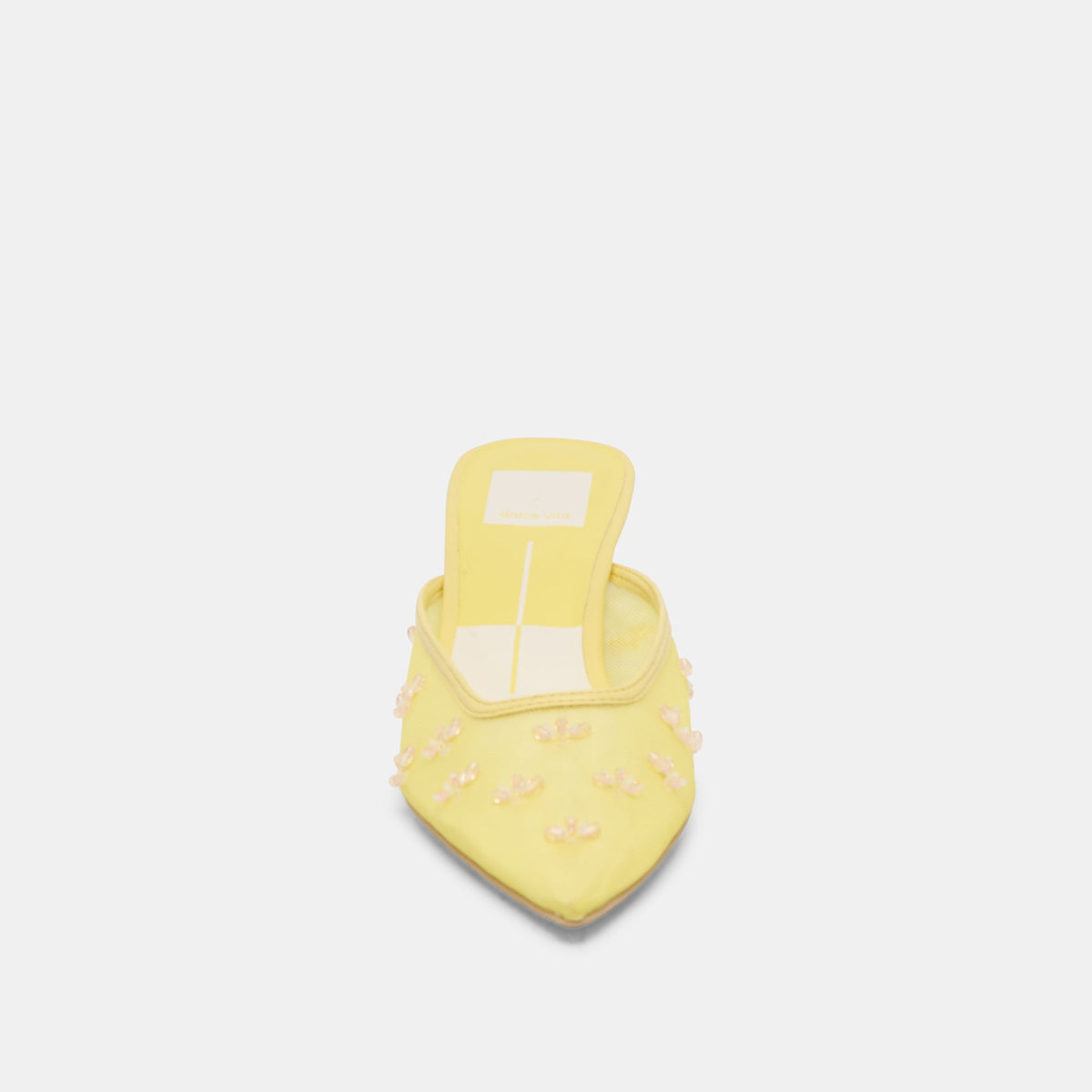 CLARA WIDE HEELS LEMON MESH | Dolce Vita