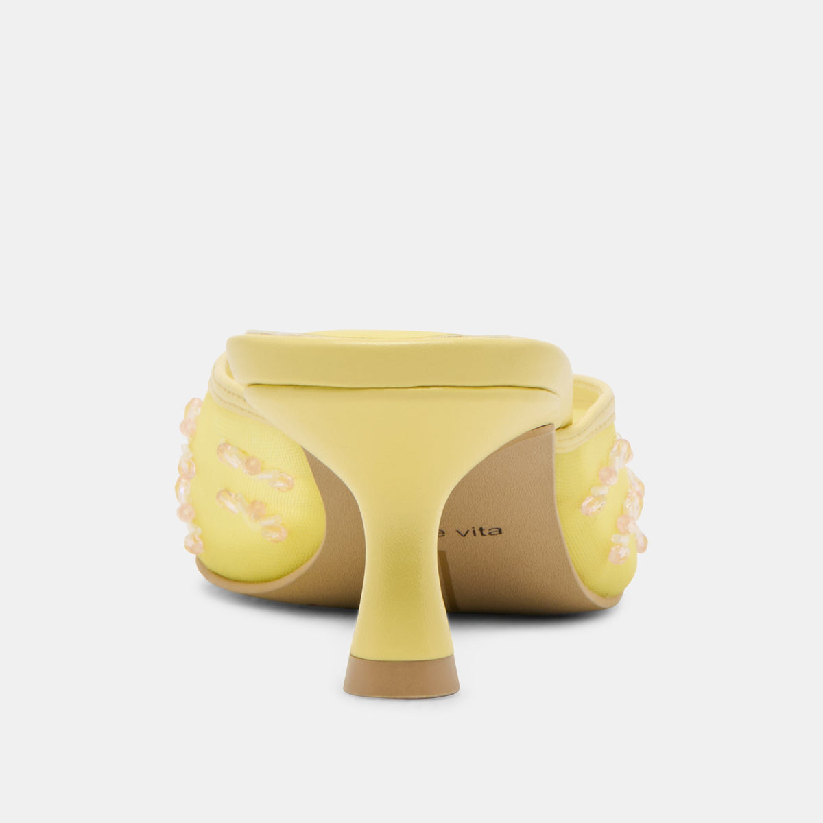 CLARA WIDE HEELS LEMON MESH | Dolce Vita