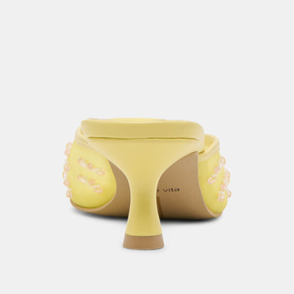 CLARA WIDE HEELS LEMON MESH | Dolce Vita