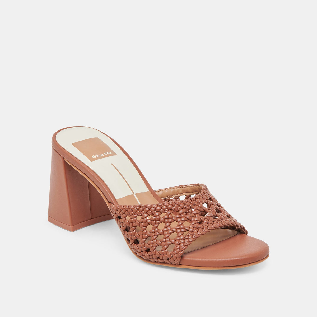 MARGOE HEELS COGNAC WOVEN STELLA | Dolce Vita