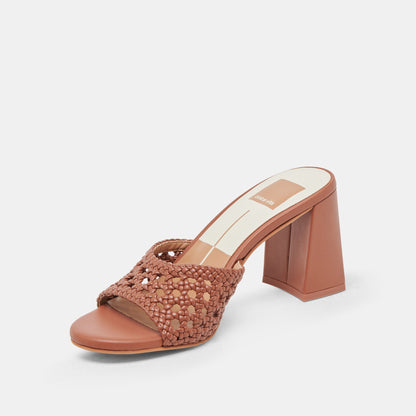 MARGOE HEELS COGNAC WOVEN STELLA | Dolce Vita